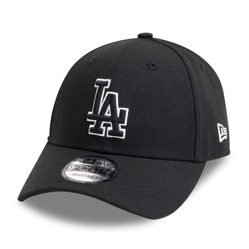LA Dodgers Pop Outline Black 9FORTY Adjustable Cap OSFM