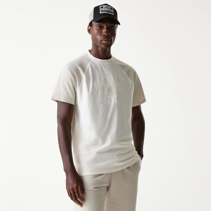 New York Yankees MLB Raglan Open White Oversized T-Shirt XS
