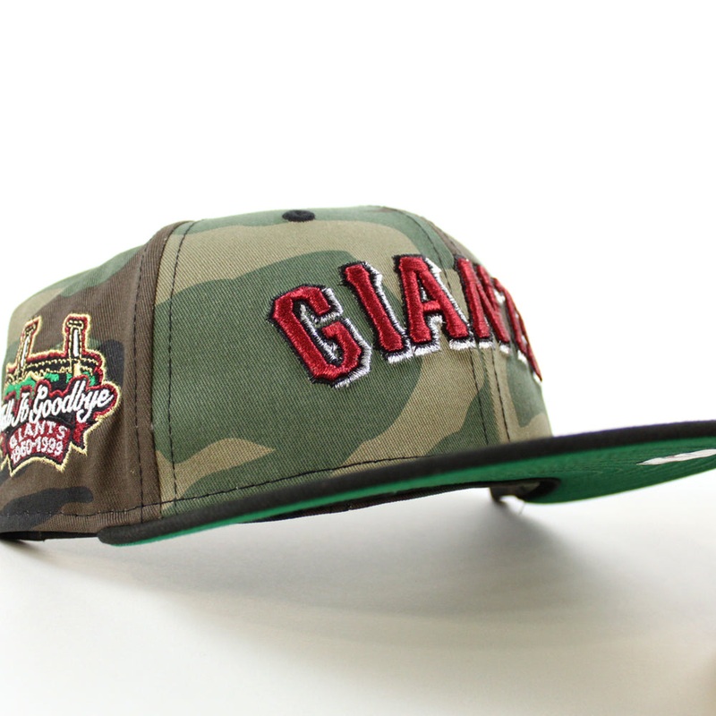San Francisco Giants Tell It Goodbye New Era 59Fifty Fitted Hat (WoodLand Camo Black Green Under Brim) 7