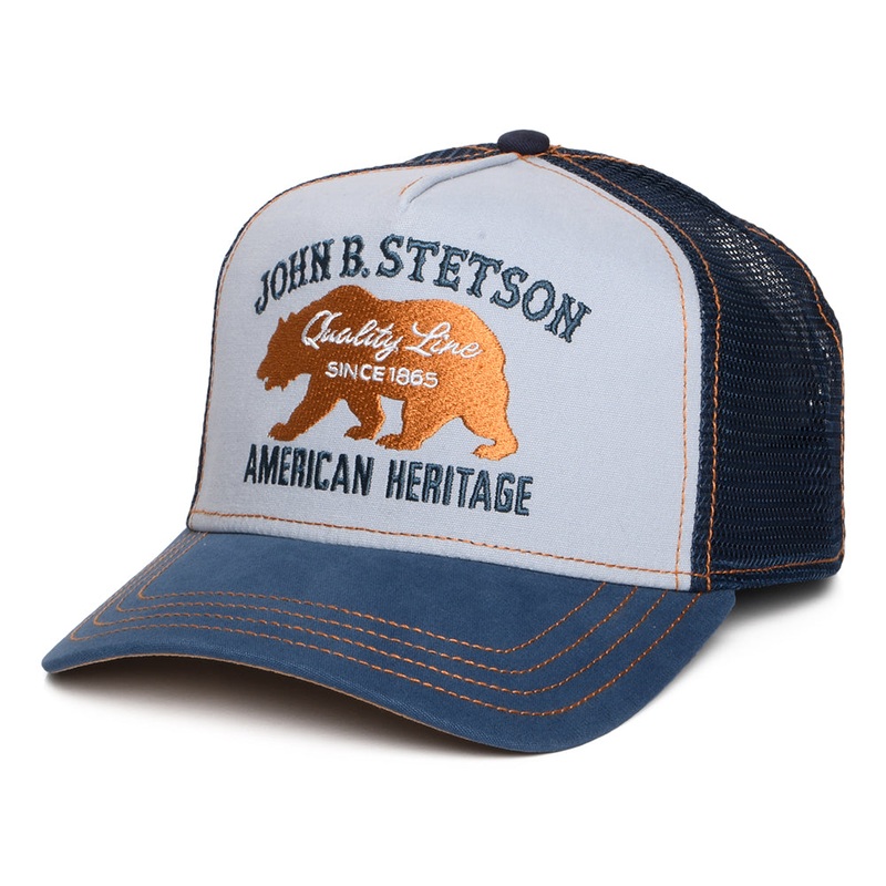 Stetson Hats Bear Trucker Cap – Light Blue-Blue Adjustable