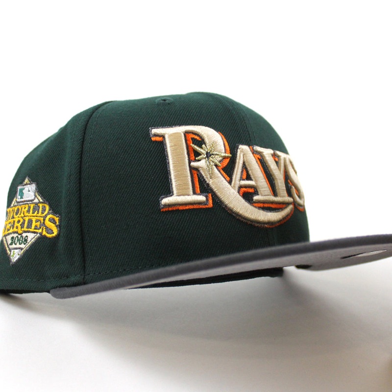Tampa Bay Devil Rays 2008 World Series New Era 59Fifty Fitted Hat (Green Graphite Gray UnderBrim) 7