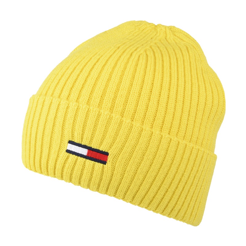 Tommy Hilfiger Hats TJM Flag Ribbed Beanie Hat – Yellow 1-Size