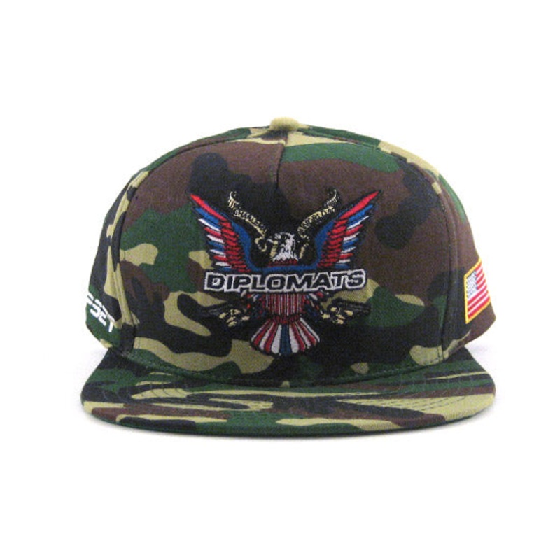 Dipset Bird Logo Snapback Hats (Camo Green Under Brim) One Size