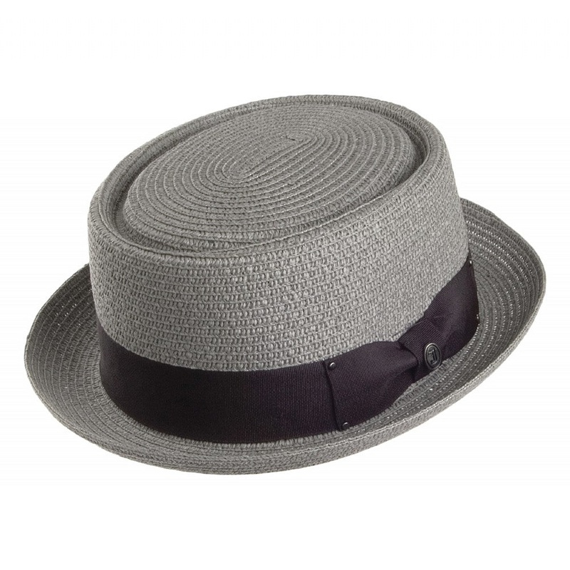 Jaxon & James Toyo Braided Pork Pie Hat Grey Wholesale Pack Prepack