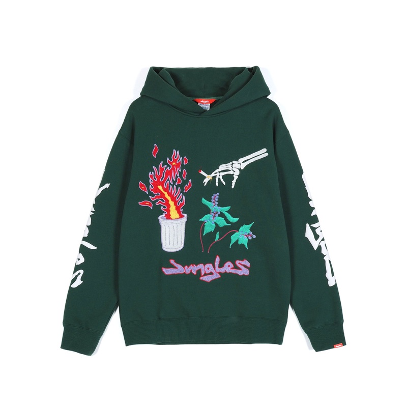 Jungles BIN FIRE HOODIE (Green) M