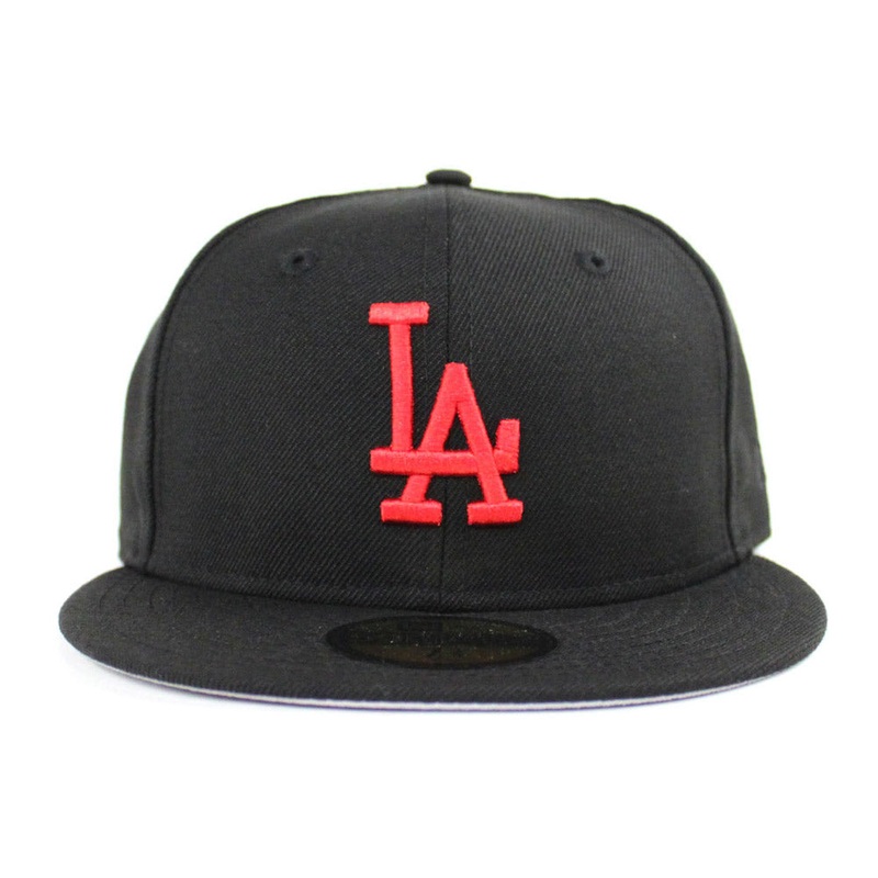Los Angeles Dodgers New Era 59Fifty Fitted Hat (Black Red Gray Under Brim) 7
