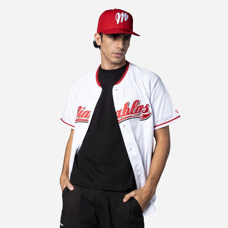 Mexico Diablos Mexico LMB On Field White On-Field Jersey XS-S