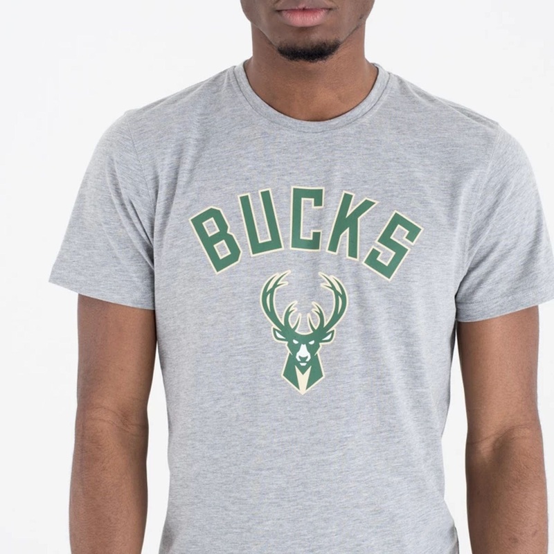 Milwaukee Bucks NBA Regular Grey T-Shirt XS