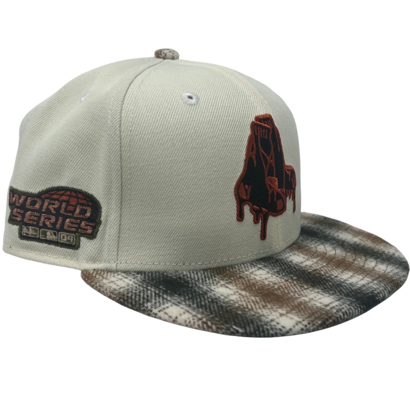 New Era Boston Red Sox 2004 World Series Flannel Plaid Visor 59FIFTY Fitted Hat
