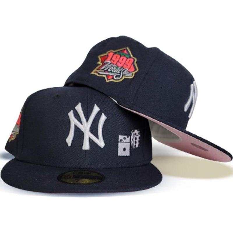 New Era New York Yankees Navy Dice 1999 World Series Pink Undervisor 59FIFTY Fitted Hat