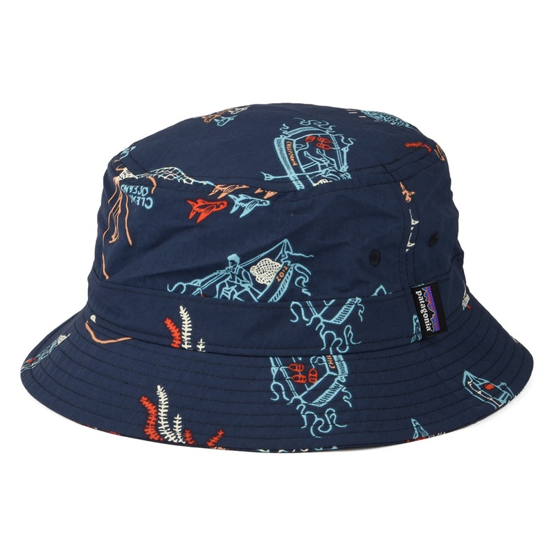 Patagonia Hats Wavefarer Bucket Hat – Blue-Multi Small/Medium