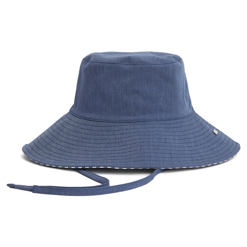 Barbour Hats Fleur Reversible Wide Brim Sun Hat – Blue-White S