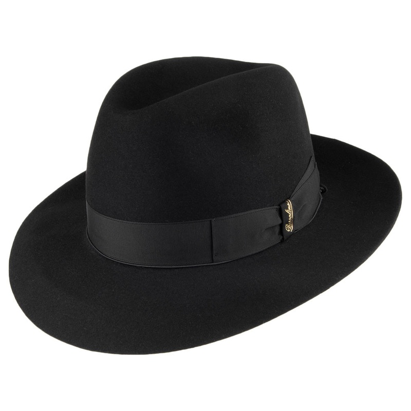 Borsalino Avalon Fur Felt Fedora Hat – Black 55