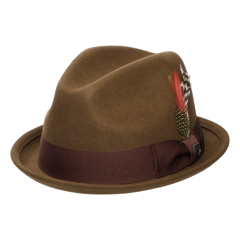 Brixton Hats Gain Wool Felt Trilby Hat – Coffee-Chestnut Small-56cm