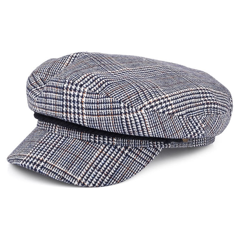 Brixton Hats Glen Plaid Fiddler Cap – Blue Small-56cm