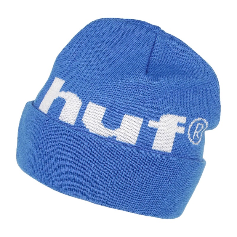 HUF 98 Logo Beanie Hat – Blue-White 1-Size