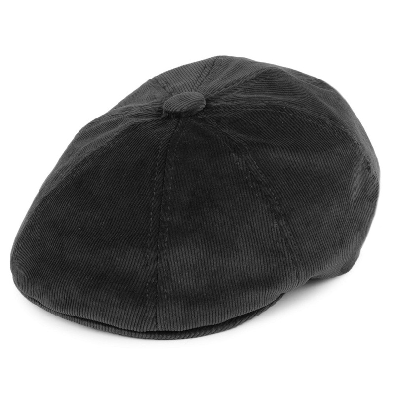 Kangol Hawker Corduroy Newsboy Cap – Black S