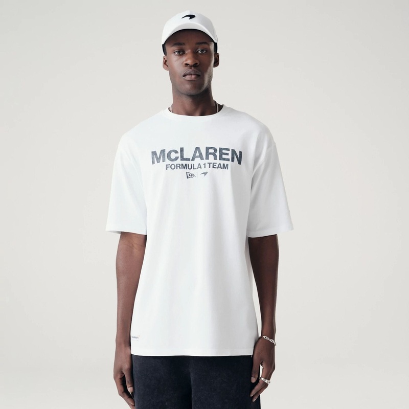 McLaren Racing Washed Black On White Oversized T-Shirt XS