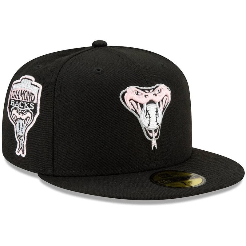 New Era Arizona Diamondbacks Black 1998 Inaugural Season Pink Undervisor 59FIFTY Fitted Hat