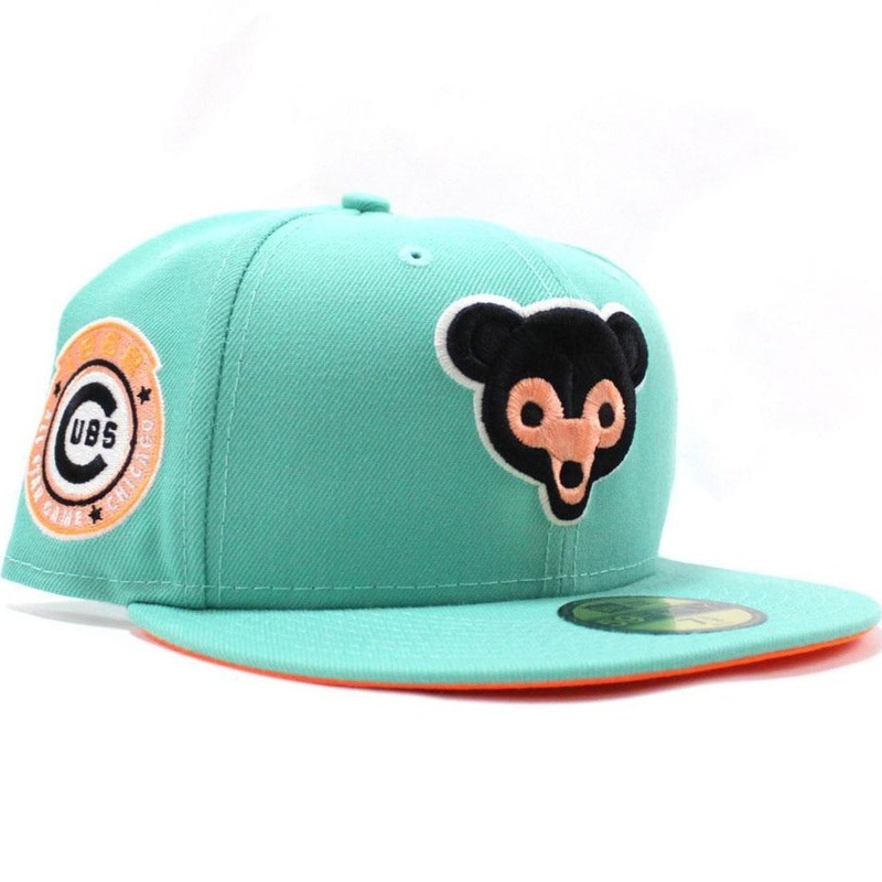 New Era Chicago Cubs Mint Blue/Orange 1962 All Star Game 59FIFTY Fitted Hat (Glow in the Dark)