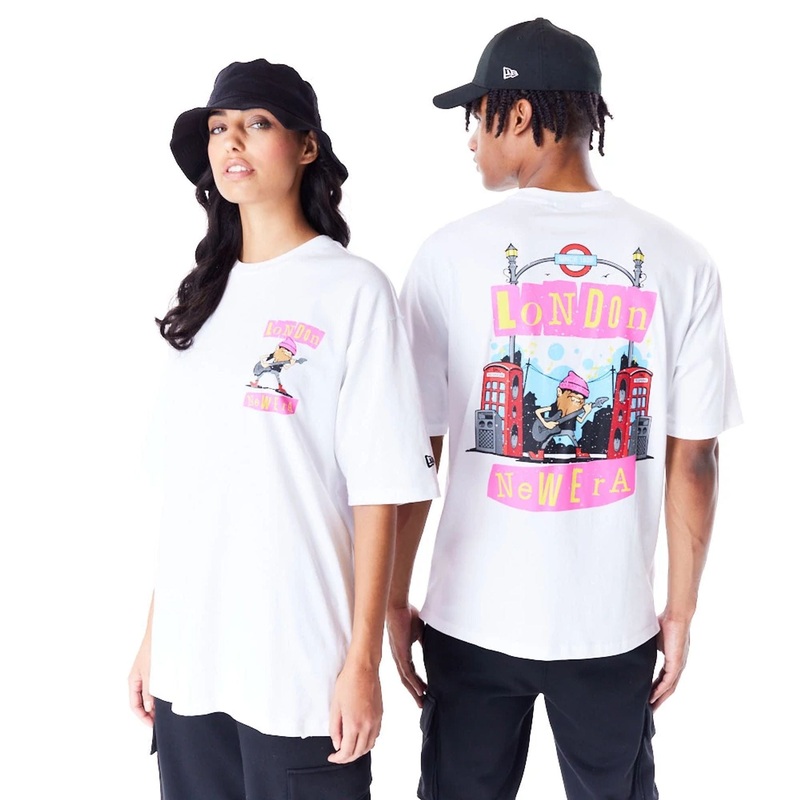 New Era Location Graphic London White Oversized T-Shirt XS