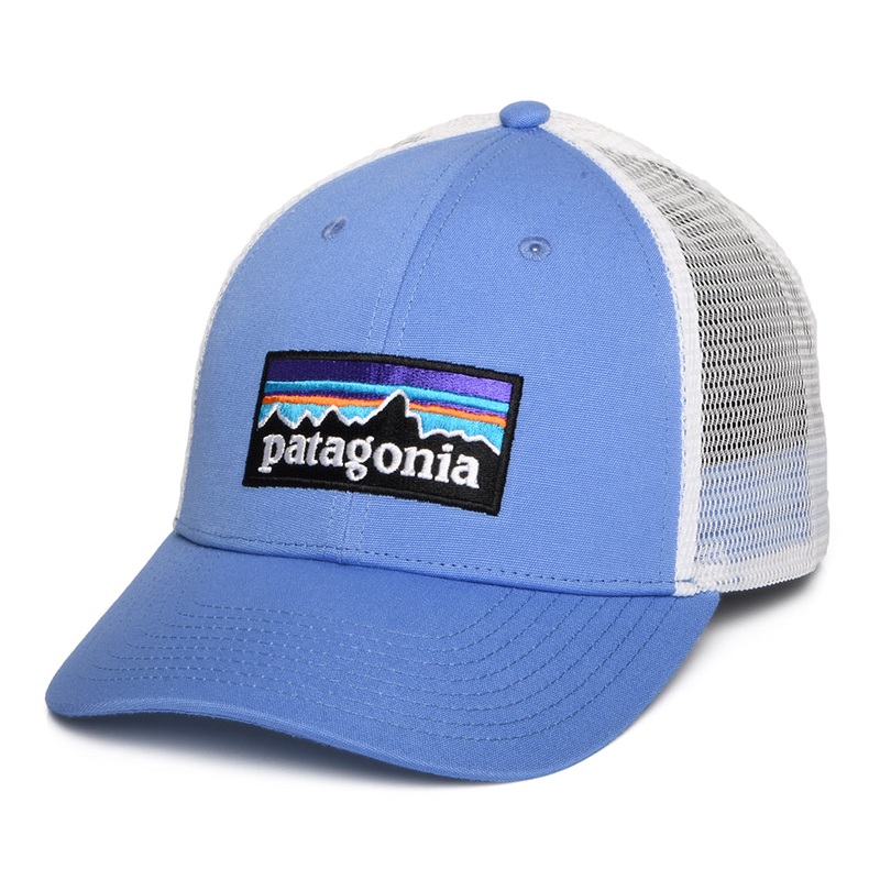 Patagonia Hats P-6 Logo Organic Cotton LoPro Trucker Cap – Ocean-White Adjustable