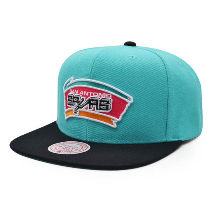 San Antonio Spurs Mitchell & Ness CLASSIC 2Tone Snapback Hat – Teal/Black