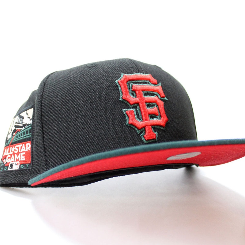 San Francisco Giants 2007 All-Star Game New Era 59Fifty Fitted Hat (Black Green Red Under Brim) 7