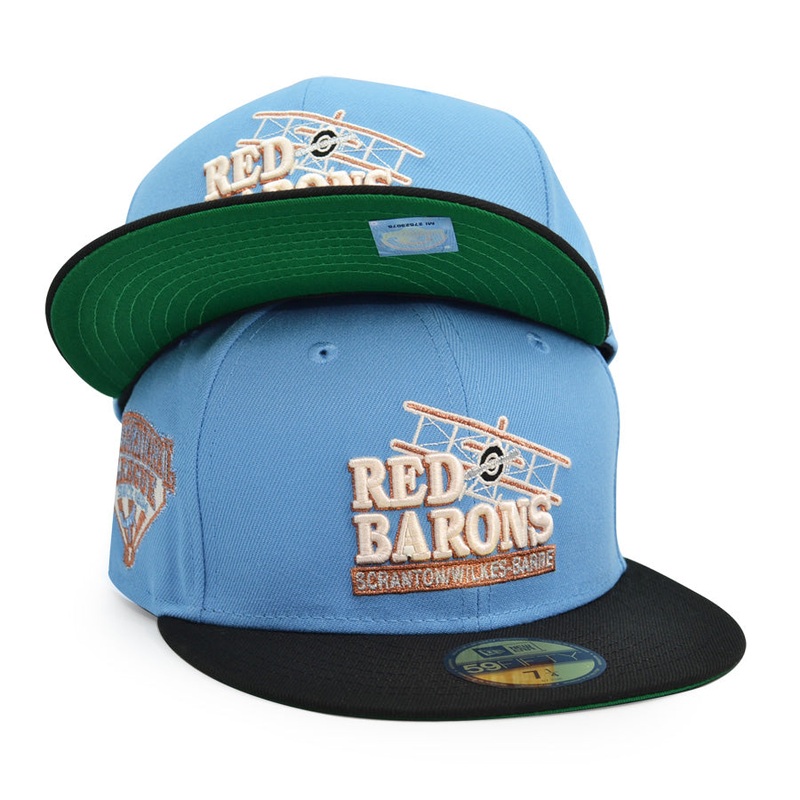 Scranton Wilkes-Barre Red Barons International League Exclusive New Era 59Fifty Fitted Hat -Sky/Black 6 7/8