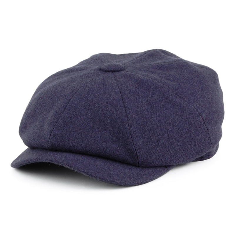 Christys Hats Joshua Ellis Wool Sateen Newsboy Cap – Navy Blue S