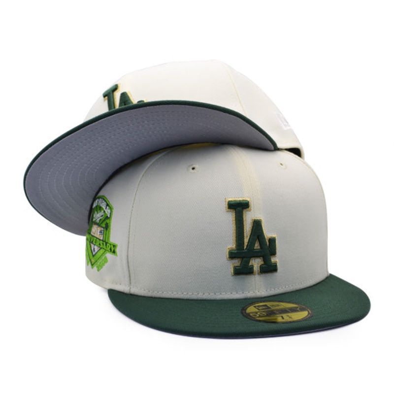 Los Angeles Dodgers 50th ANNIVERSARY Exclusive New Era 59Fifty Fitted Hat – Chrome/Pine/Gold Metallic 7