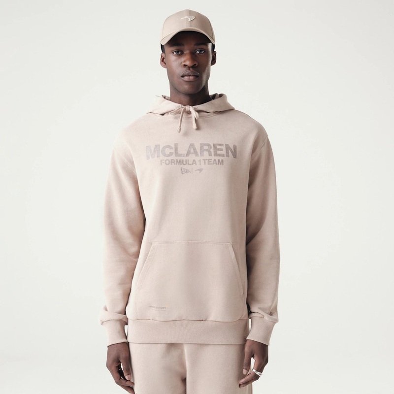 McLaren Racing Washed Pack Beige Oversized Hoodie XS
