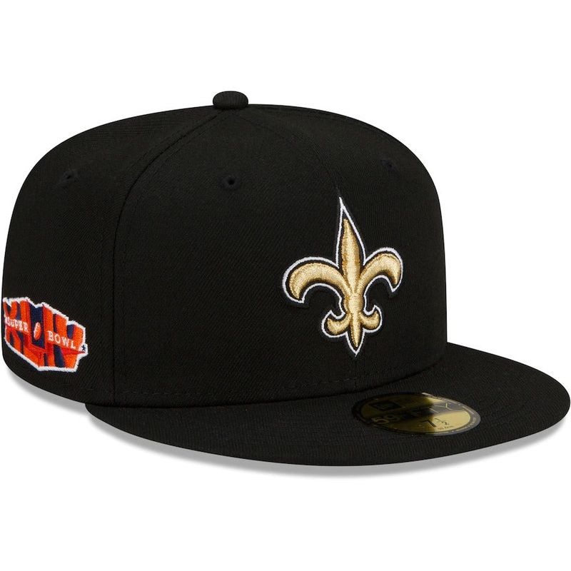 New Era New Orleans Saints Black Patch Up Super Bowl XLIV 59FIFTY Fitted Hat