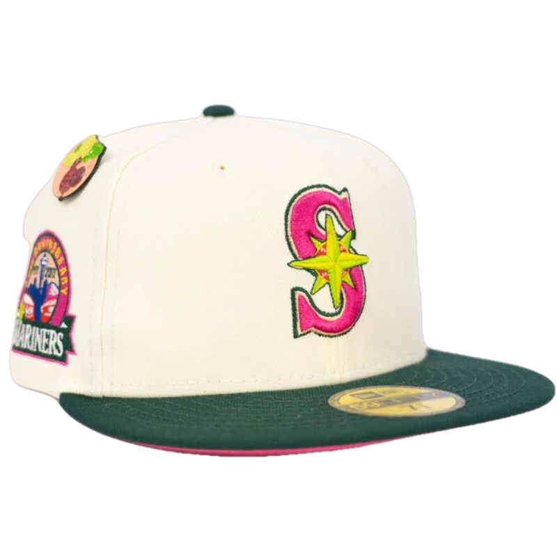 New Era Seattle Mariners Chrome/Dark Green Hot Pink UV 30th Anniversary 59FIFTY Fitted Hat