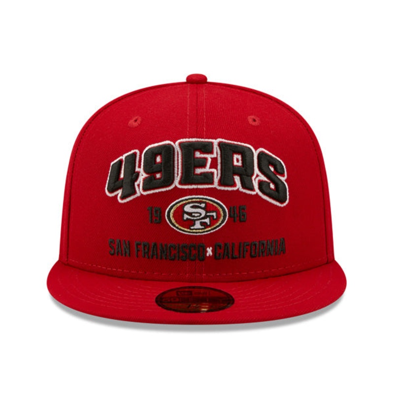 San Francisco 49ers New Era STACKED Fitted 59Fifty NFL Hat – Scarlet 7