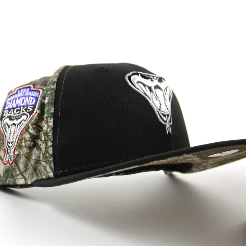 Arizona Diamondbacks 1998 Inaugural Season New Era 59Fifty Fitted Hat (Black And Real Tree Under Brim) 7