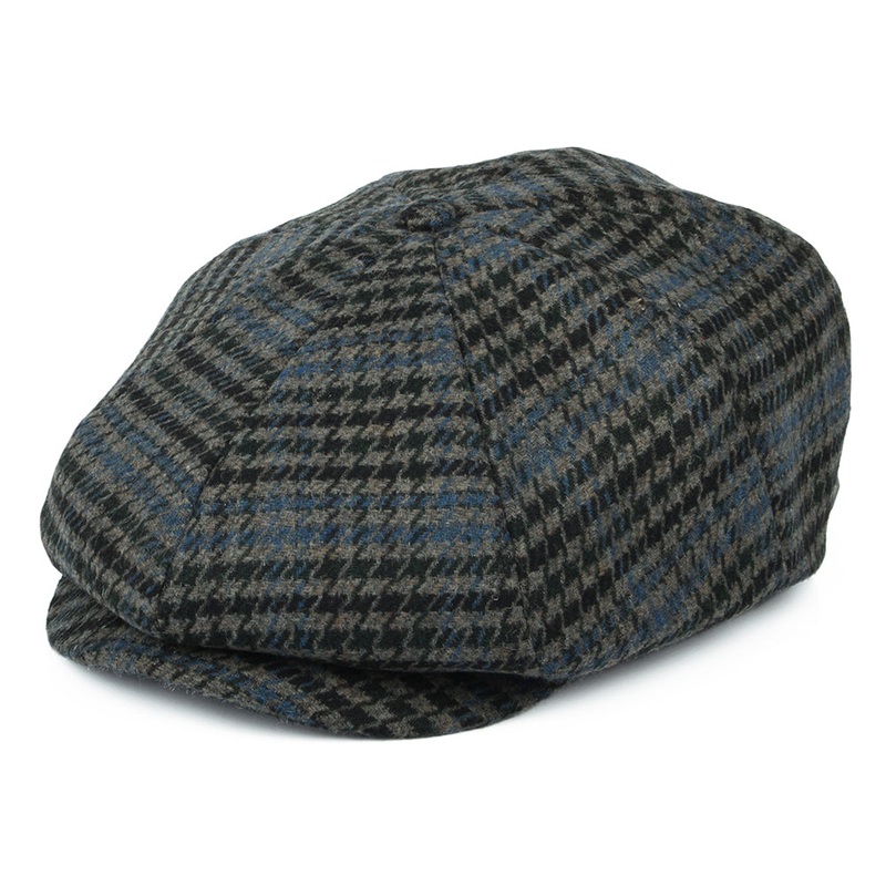 Brixton Hats Brood Houndstooth Newsboy Cap – Stone-Blue Small-56cm