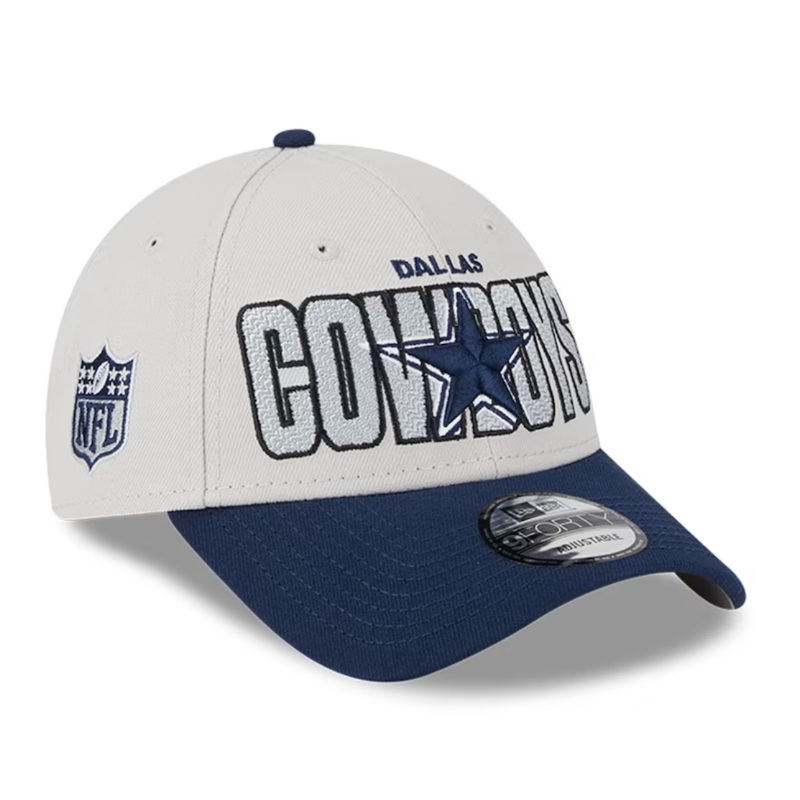 Dallas Cowboys New Era 2023 NFL Draft 9FORTY Adjustable Hat – Stone/Navy