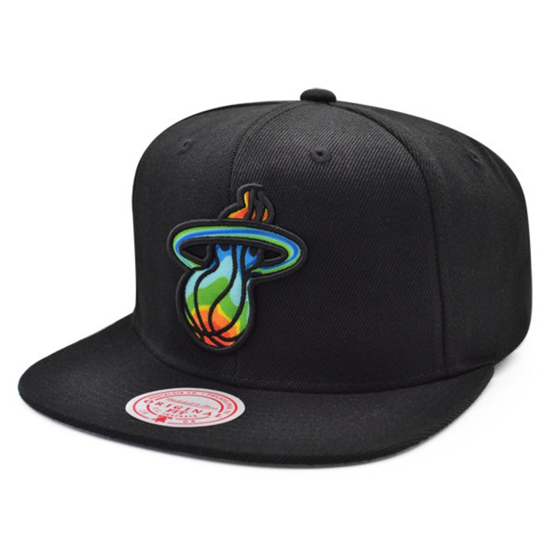 Miami Heat Mitchell & Ness THERMAL MAP Snapback NBA Hat – Black