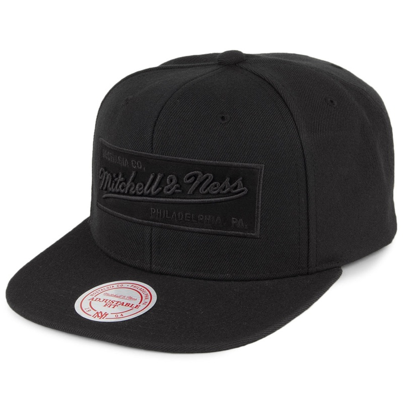 Mitchell & Ness Box Logo Snapback Cap – Black Adjustable