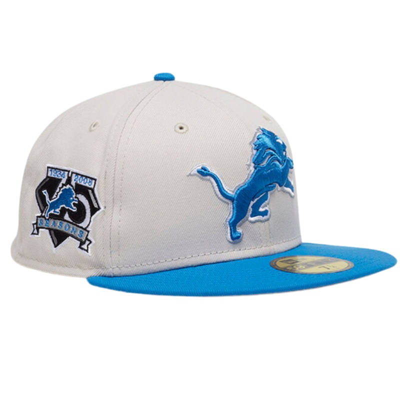 New Era Detroit Lions White/Blue Pre-Game 59FIFTY Fitted Hat