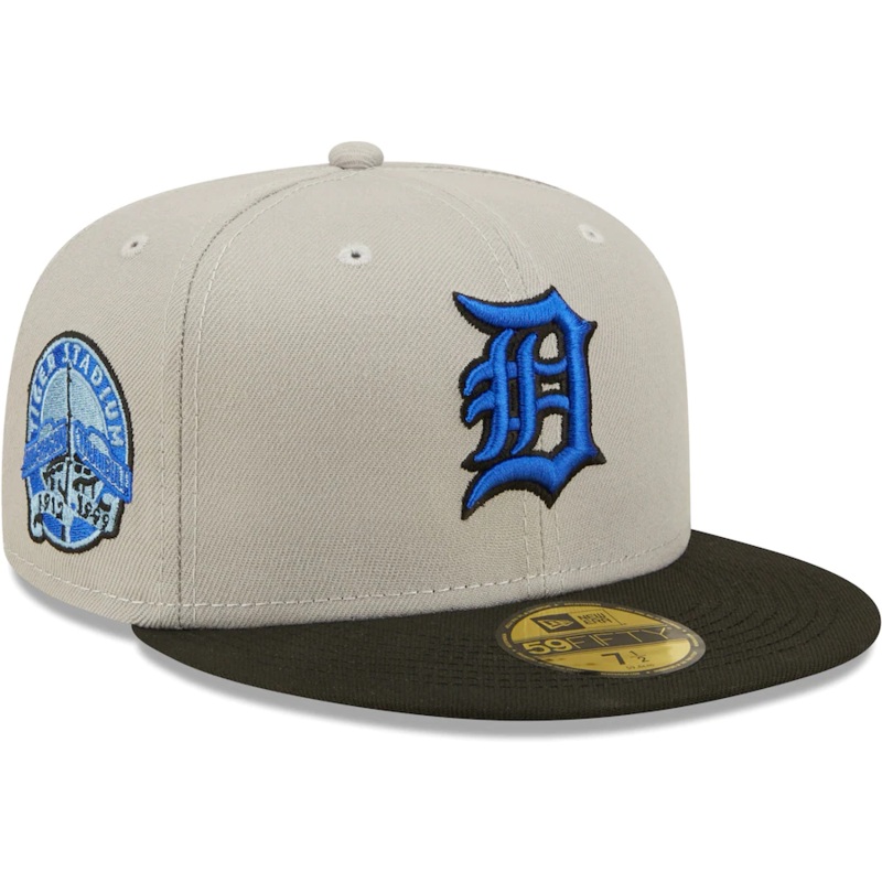 New Era Detroit Tigers Tiger Stadium 1912-99 Gray/Black Blue Undervisor 2022 59FIFTY Fitted Hat