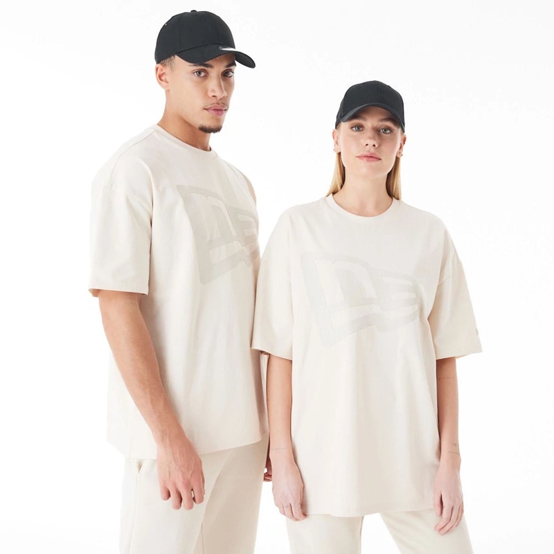 New Era Flag Cream Oversized T-Shirt XS