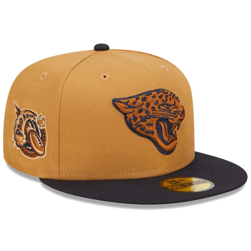 New Era Jacksonville Jaguars Tan/Navy 1997 Pro Bowl Wheat 59FIFTY Fitted Hat