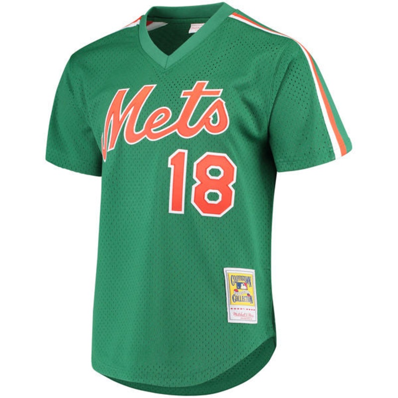 New York Mets #18 Darryl Strawberry Mitchell and Ness Authentic Mesh BP Jersey s