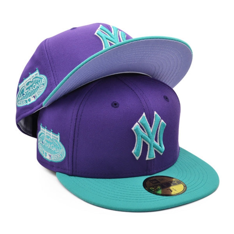 New York Yankees 2008 ALL-STAR Exclusive New Era 59Fifty Fitted Hat  Purple/Teal/Lavender Bottom 6 7/8