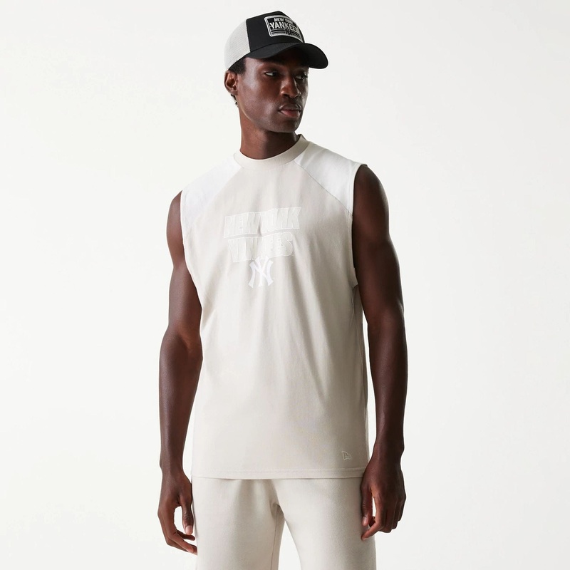 New York Yankees MLB Cream Sleeveless T-Shirt XS