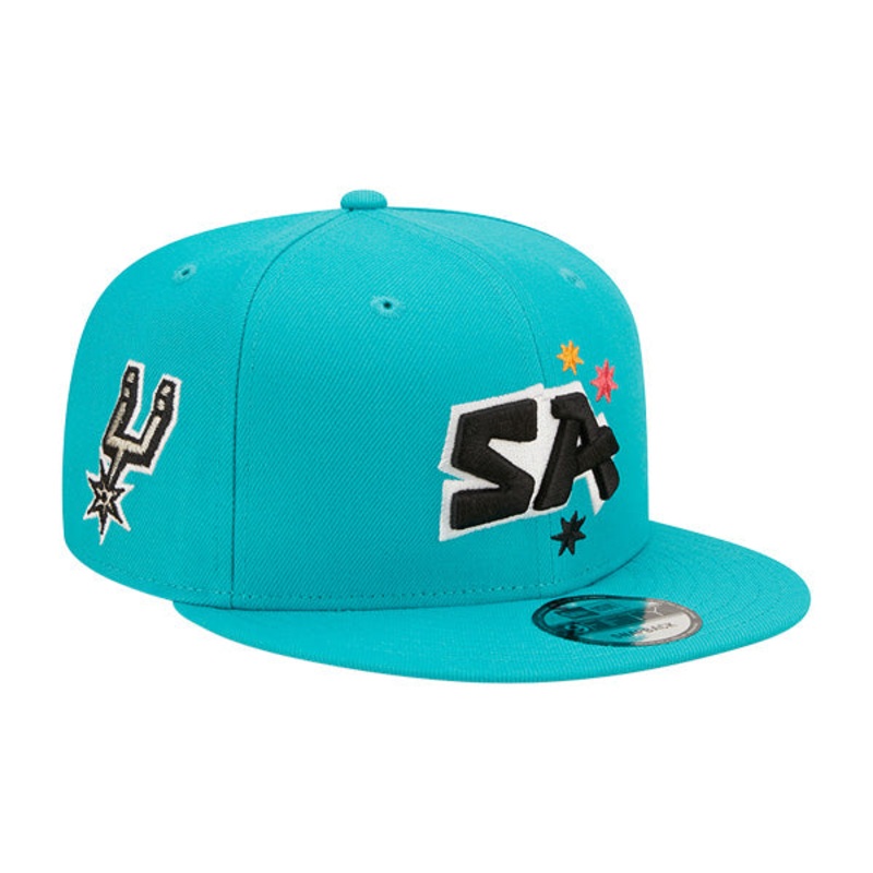 San Antonio Spurs New Era NBA 2022-23 CITY EDITION Alternate 9Fifty Snapback Hat – Teal/Black