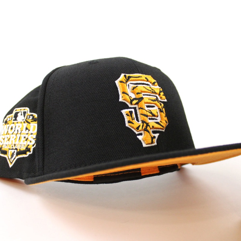 San Francisco Giants TIGERFILL  New Era 59Fifty Fitted Hat (Black Orange Under Brim) 7