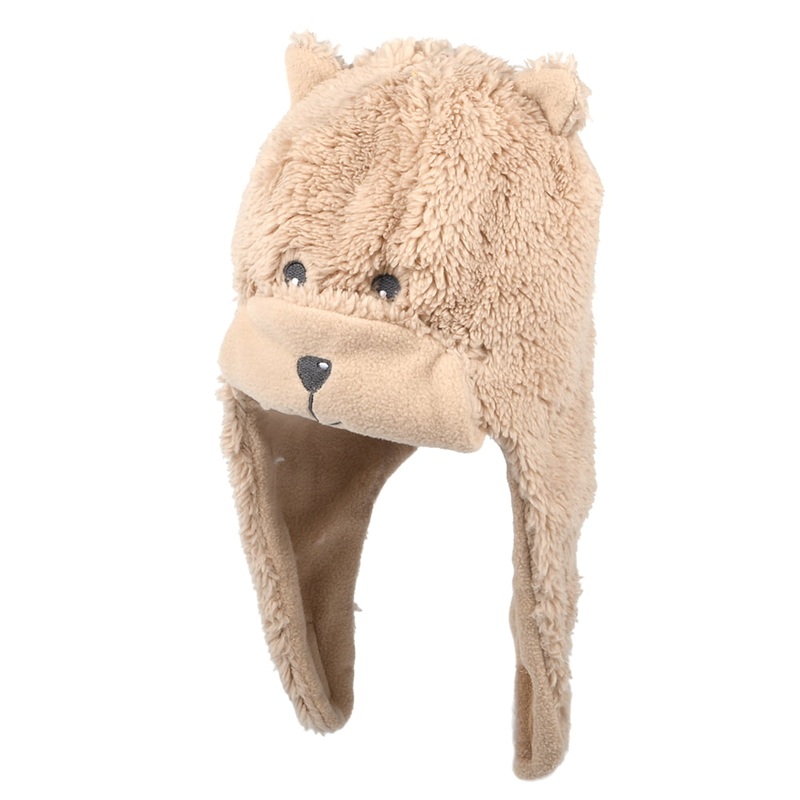 Scala Hats Kids Animal Earflap Beanie Hat – Taupe 2-3 Years